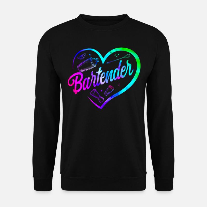 Bartender Mixologist Heart - Unisex Pullover - Schwarz