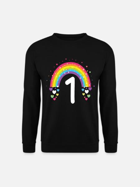 1. Geburtstag Geschenk Regenbogen Geburtstagskind - Unisex Pullover - Schwarz