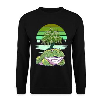 Grenouille Grenouilles Crapauds Crapauds - Sweat-shirt Unisexe - noir - Devant - Alina (178cm) & Michal (187cm)