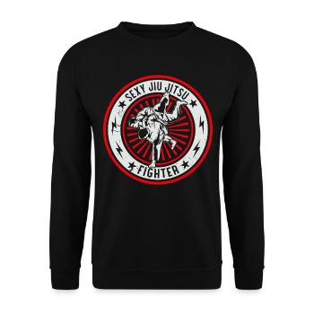 Funny Jiu Jitsu - Sexy Jiu Jitsu Fighter - Unisex Sweatshirt - black - Front - Alina (178cm) & Michal (187cm)