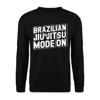 Funny Jiu Jitsu - Brazilian Jiu Jitsu Mode On - Unisex Sweatshirt - black - Front - Alina (178cm) & Michal (187cm)