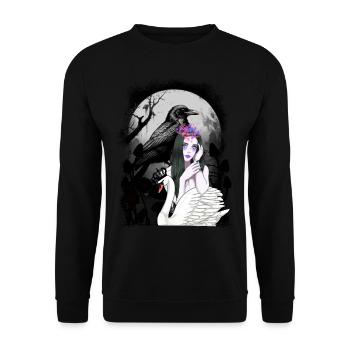 Mystisch Krähe Schwan Märchen Fee Elfe Vögel - Unisex Pullover - Schwarz - Vorne - Alina (178cm) & Michal (187cm)