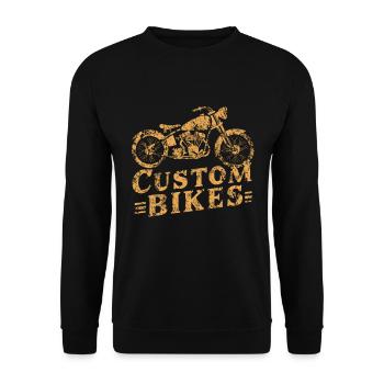 custom bike Motorad ,Biker design - Unisex Pullover - Schwarz - Vorne - Alina (178cm) & Michal (187cm)