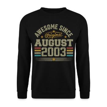 August 2003 Birthday August 2003 August 2003 Retro - Unisex Sweatshirt - black - Front - Alina (178cm) & Michal (187cm)
