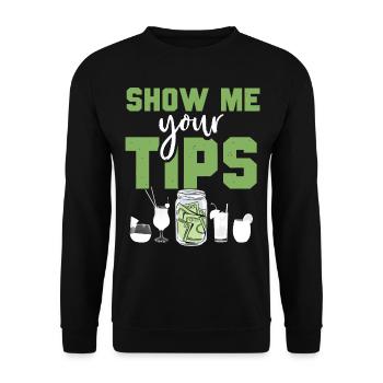 Bartender Mixologist Show Me Your - Unisex Sweatshirt - black - Front - Alina (178cm) & Michal (187cm)