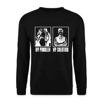 Receptionist My Problem My Solution Pictogram Dad - Unisex Sweatshirt - black - Front - Alina (178cm) & Michal (187cm)