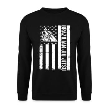 Brazilian Jiu Jitsu US Flag Brazilian Jiu Jitsu - Unisex Sweatshirt - black - Front - Alina (178cm) & Michal (187cm)