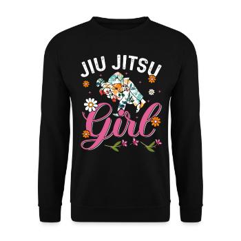 Jiu Jitsu Girl - Funny Brazilian Jiu Jitsu Girl - Unisex Sweatshirt - black - Front - Alina (178cm) & Michal (187cm)