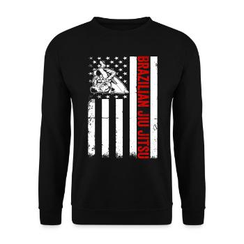 Jiu Jitsu Arts martiaux Jiu Jitsu brésilien Drapeau américain - Sweat-shirt Unisexe - noir - Devant - Alina (178cm) & Michal (187cm)