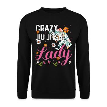 Brazilian Jiu Jitsu Girl - Crazy Jiu Jitsu Lady - Unisex Sweatshirt - black - Front - Alina (178cm) & Michal (187cm)