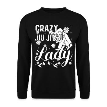 Crazy Jiu Jitsu Lady - Brazilian Jiu Jitsu Girl - Unisex Sweatshirt - black - Front - Alina (178cm) & Michal (187cm)