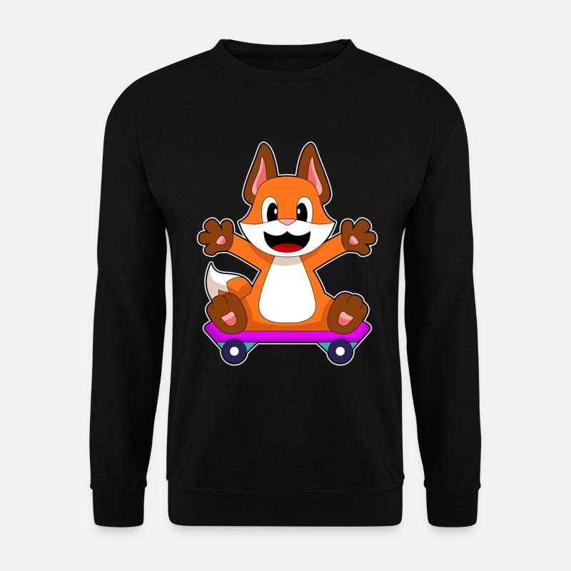 Fuchs Skater Skateboard - Unisex Pullover - Schwarz