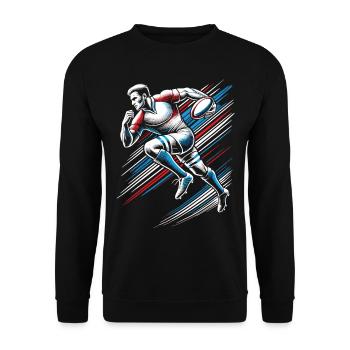 Maillot de fan de rugby - Sweat-shirt Unisexe - noir - Devant - Alina (178cm) & Michal (187cm)