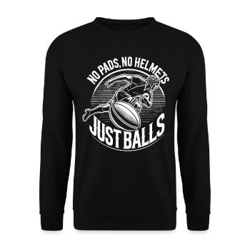 Rugby Saying Shirt - Unisex Sweatshirt - black - Front - Alina (178cm) & Michal (187cm)