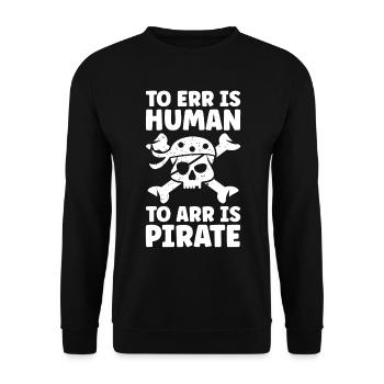 Pirate Skull Buccaneer Pirate Ship - Unisex Sweatshirt - black - Front - Alina (178cm) & Michal (187cm)