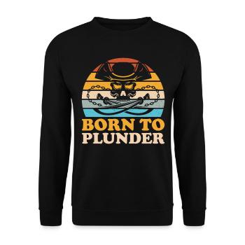 Pirate Skull Buccaneer Pirate Ship - Unisex Sweatshirt - black - Front - Alina (178cm) & Michal (187cm)