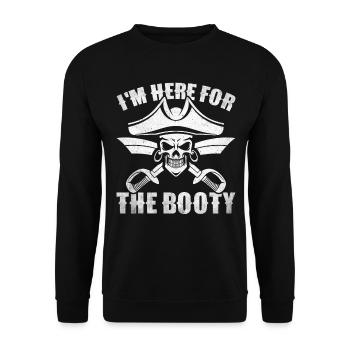 Pirate Skull Buccaneer Pirate Ship - Unisex Sweatshirt - black - Front - Alina (178cm) & Michal (187cm)