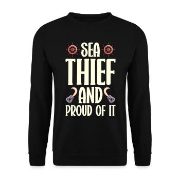 Pirate Skull Buccaneer Pirate Ship - Unisex Sweatshirt - black - Front - Alina (178cm) & Michal (187cm)