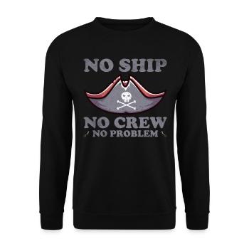 Pirate Skull Buccaneer Pirate Ship - Unisex Sweatshirt - black - Front - Alina (178cm) & Michal (187cm)