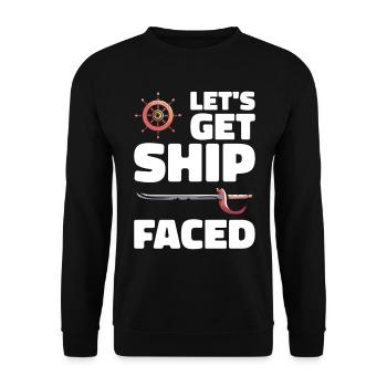 Pirate Skull Buccaneer Pirate Ship - Unisex Sweatshirt - black - Front - Alina (178cm) & Michal (187cm)