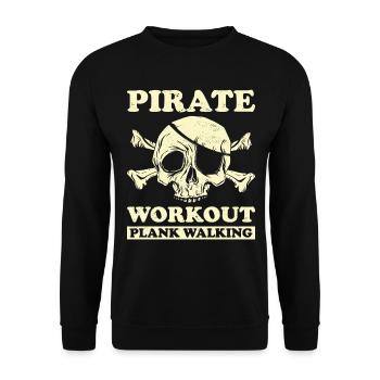 Pirate Skull Buccaneer Pirate Ship - Unisex Sweatshirt - black - Front - Alina (178cm) & Michal (187cm)