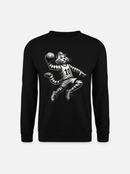 Tiger spielt Basketball - Unisex Pullover - Schwarz