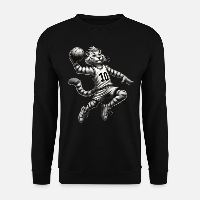 Tiger jouant au basket - Sweat-shirt Unisexe - noir