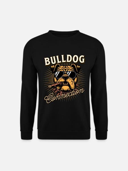 Bulldog Connection, Bulldogge, Hundemotiv - Unisex Pullover - Schwarz