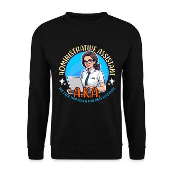 Administrative Assistant AKA The Glue Office Clerk - Unisex Sweatshirt - black - Front - Alina (178cm) & Michal (187cm)