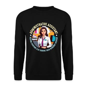 Administrative Assistant Helping Office Worker - Unisex Sweatshirt - black - Front - Alina (178cm) & Michal (187cm)