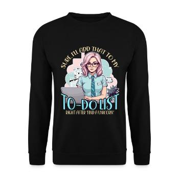 Admin Assistant Sure I'll Add That To Office Clerk - Unisex Sweatshirt - black - Front - Alina (178cm) & Michal (187cm)