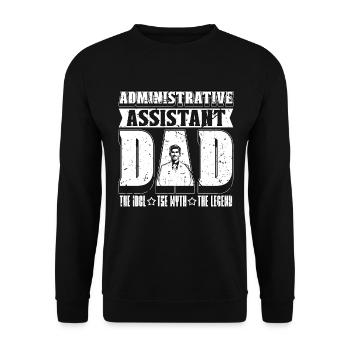 Administrative Assistant Dad The Idol Office Clerk - Unisex Sweatshirt - black - Front - Alina (178cm) & Michal (187cm)