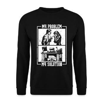 Admin Assistant My Problem My Pictogram Mom Dad - Unisex Sweatshirt - black - Front - Alina (178cm) & Michal (187cm)