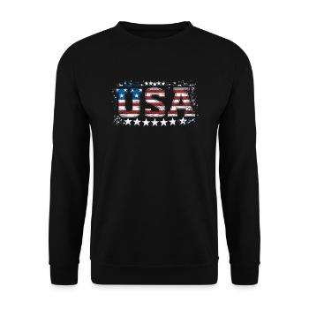 UAS American Pride Stars & Stripes - Unisex Sweatshirt - black - Front - Alina (178cm) & Michal (187cm)