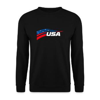 Patriotique États-Unis Logo Design Bleu Rouge Blanc - Sweat-shirt Unisexe - noir - Devant - Alina (178cm) & Michal (187cm)