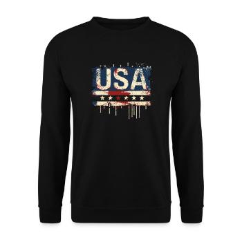 United States American Independence Day Flag - Unisex Sweatshirt - black - Front - Alina (178cm) & Michal (187cm)