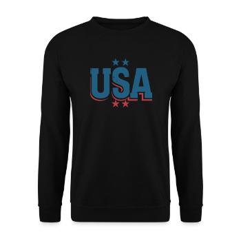 United States Independence Day American Flag - Unisex Sweatshirt - black - Front - Alina (178cm) & Michal (187cm)