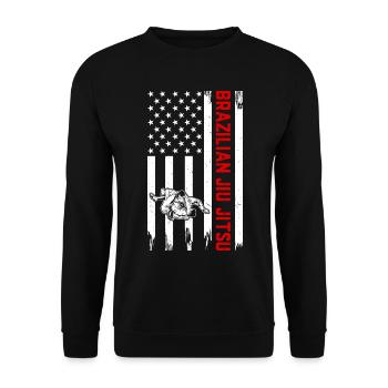Brazilian Jiu Jitsu US Flag Brazilian Jiu Jitsu Ma - Unisex Sweatshirt - black - Front - Alina (178cm) & Michal (187cm)