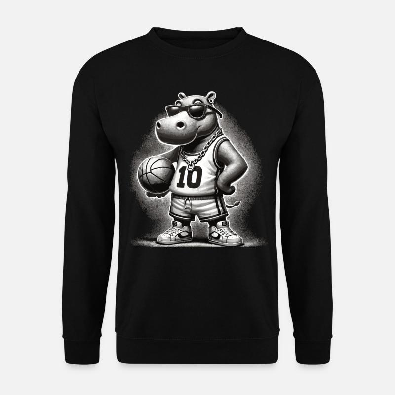 Ghetto Basketball Hippo - Unisex Pullover - Schwarz