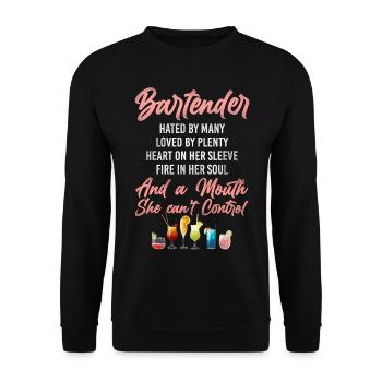 Bartender Mixologist Bartender - Unisex Pullover - Schwarz - Vorne - Alina (178cm) & Michal (187cm)