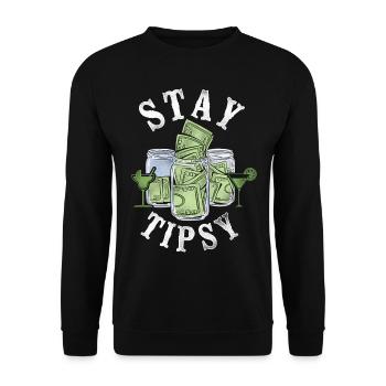 Bartender Mixologist Stay Tipsy - Unisex Sweatshirt - black - Front - Alina (178cm) & Michal (187cm)