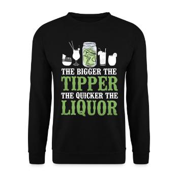 Bartender Mixologist The Bigger - Unisex Sweatshirt - black - Front - Alina (178cm) & Michal (187cm)
