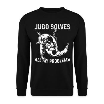 Le judo résout tous mes problèmes - Funny Judo - Sweat-shirt Unisexe - noir - Devant - Alina (178cm) & Michal (187cm)