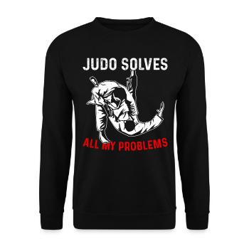 Le judo résout tous mes problèmes - Combat de judo amusant - Sweat-shirt Unisexe - noir - Devant - Alina (178cm) & Michal (187cm)