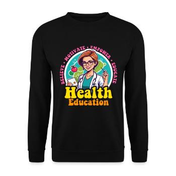 Éducateur en santé Croire Motiver Habiliter Éducateur - Sweat-shirt Unisexe - noir - Devant - Alina (178cm) & Michal (187cm)