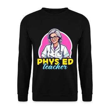 Health Educator Phys Ed Teacher Public Health - Unisex Pullover - Schwarz - Vorne - Alina (178cm) & Michal (187cm)