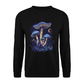 Cottagecore Goblincore Mushroom Moon Phases Fairycore - Unisex Sweatshirt - black - Front - Alina (178cm) & Michal (187cm)