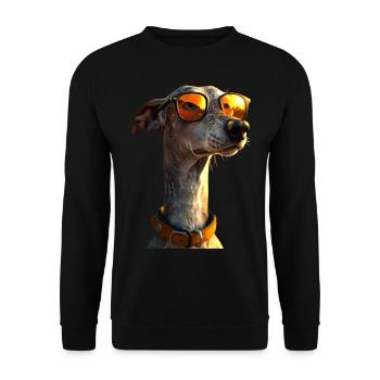 Greyhound Dog Lover Hunting Dog Love Greyhound - Unisex Sweatshirt - black - Front - Alina (178cm) & Michal (187cm)