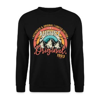 August 1993 August birthday 1993 August - Unisex Sweatshirt - black - Front - Alina (178cm) & Michal (187cm)