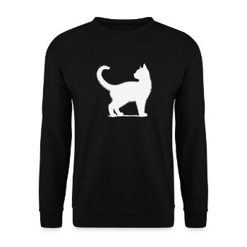 Ich liebe Katzen - Unisex Pullover - Schwarz - Vorne - Alina (178cm) & Michal (187cm)